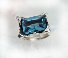 Flower Petals with CZ Stone Sterling Silver Ring