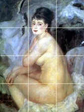 Tile Mural Femail Nude by Renoir Bathroom Shower Wall Backsplash Marble Ceramic