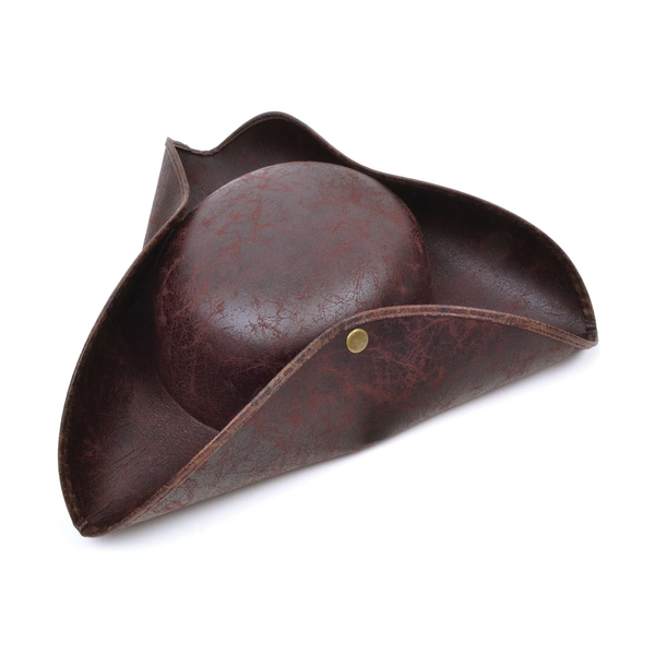 Herren Deluxe Dreispitz Piraten Hut Antike Look Braune KostüM ZubehöR Neu-image