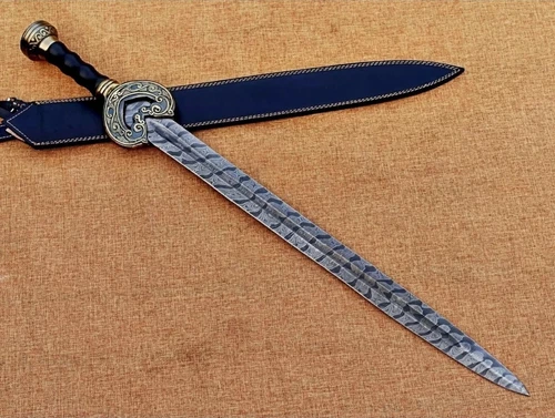 Hand Forged Viking Sword Damascus steel Sharp Battle Ready Medieval Sword gift