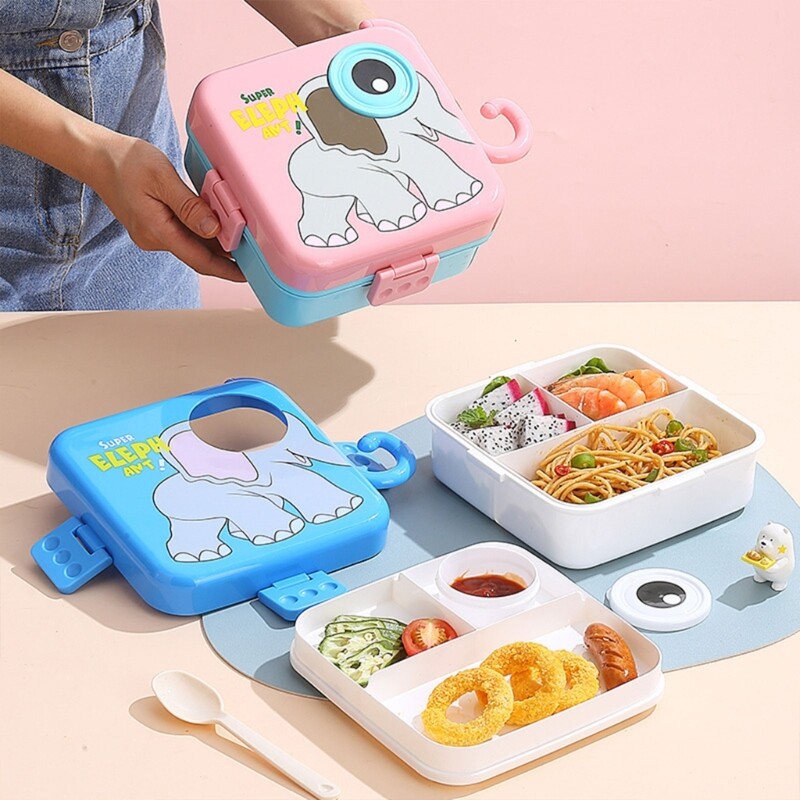 Lunch Box with Separate Compartments Cartoon Character Storage ...