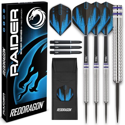 RED DRAGON Raiders 23g Tungsten Darts Set. Ringed Design with