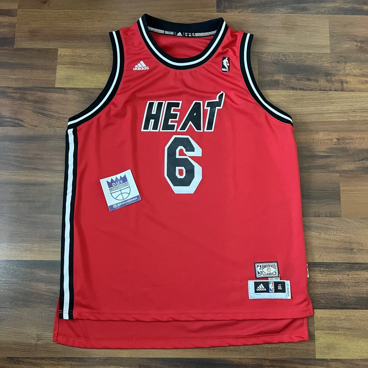 adidas Miami Heat NBA Lebron James #6 Youth Name & Number HD Gametime  T-Shirt Black YMD