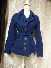 Trade Mark Tulle Women’s Belted Textured Jacket Blue, Xs