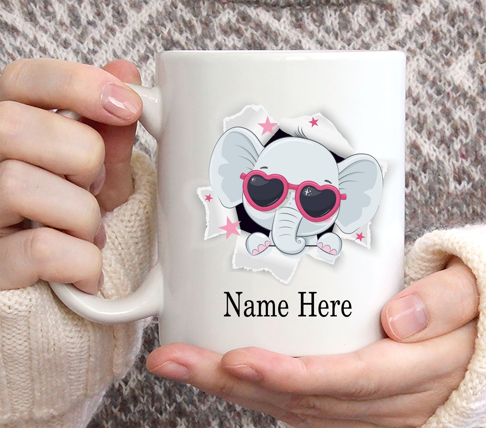 Funny Personalized Elephant Custom Name Coffee Mug 11oz Elephant Mug Elephant
