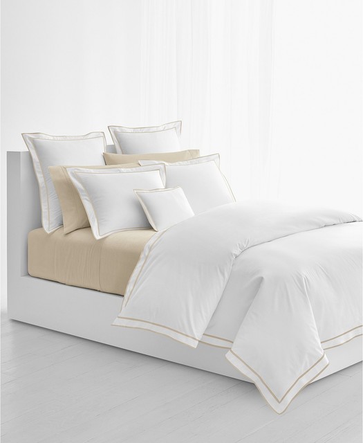 Ralph Lauren Home Spencer 300TC Cotton Sateen EUROPEAN Pillow Sham Flax