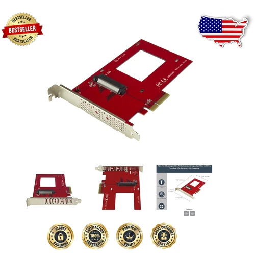 Lightweight U.2 to PCIe Adapter for Fast NVMe SSD Integration - Red Design