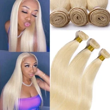 9A Brazilian Virgin Human Hair Bundles Hair Extensions Straight Body Wave Blonde