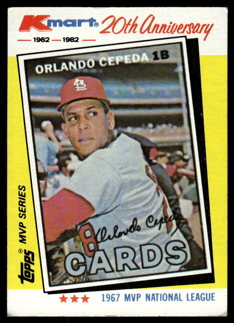 1982 Topps Kmart 20th Anniversary AL & NL MVP's #12 Orlando Cepeda