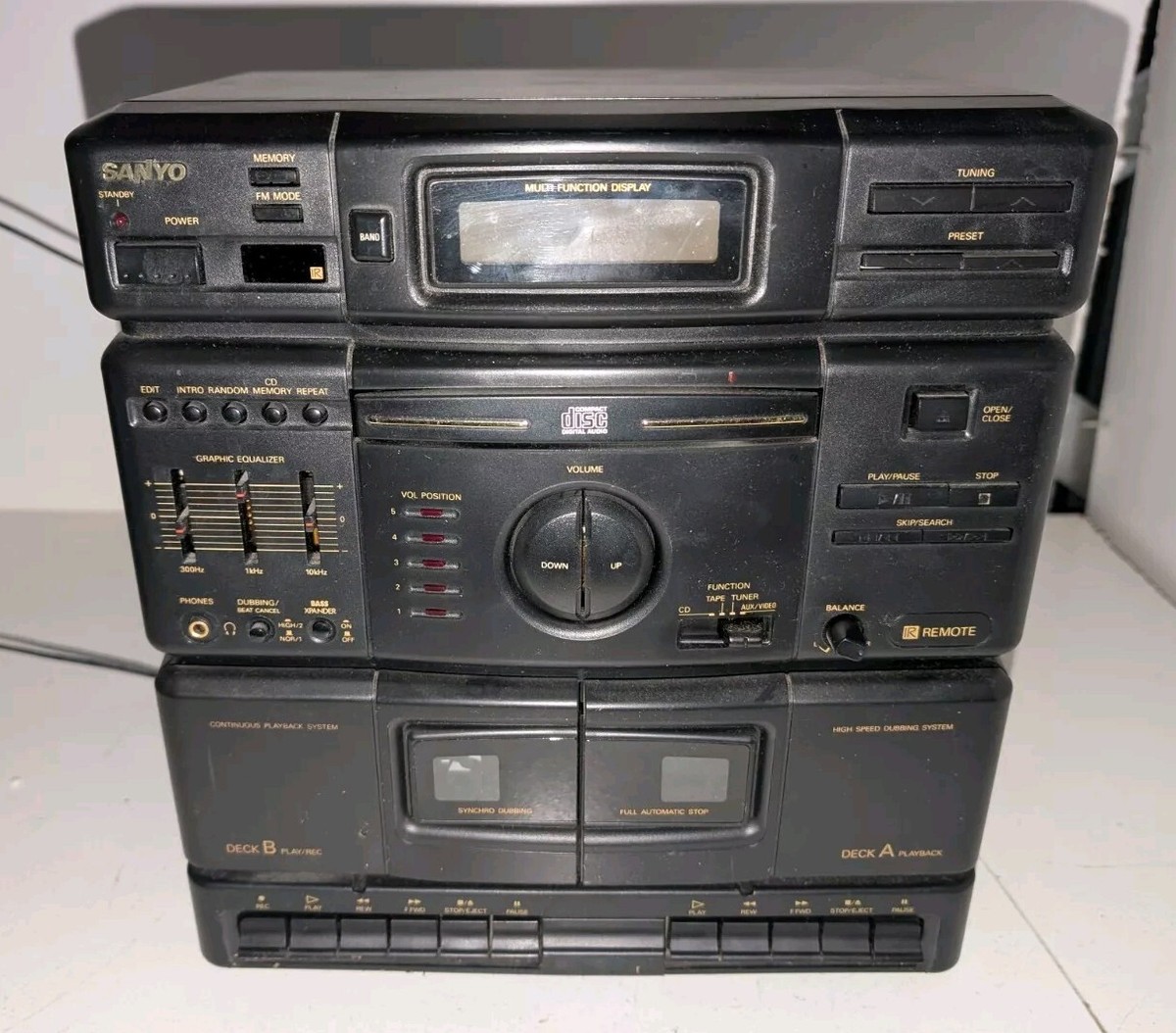 Vintage Sanyo DC-D5U Radio FM/AM Compact Disc Player Cassette READ