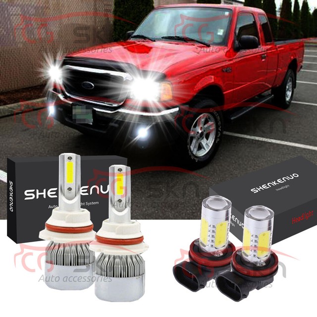 For Ford Ranger 20052007 4x Combo 9007 & H11 LED Headlight Fog Light