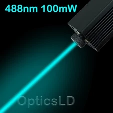 488nm 100mW Cyan-Blue Laser Diode Module Dot Spot Focus Adjustable with TTL