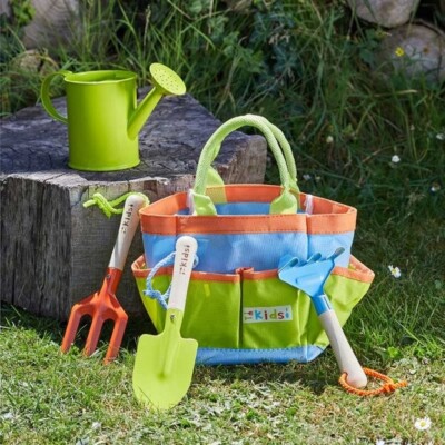 Kinder Garten Werkzeug Set Outdoor Rechen Gabel Spaten Bewässerungsdose Tasche Kinder