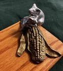 Cheese Board With Brass Mice And Corn 9.75”  x 4.75” — photo 7