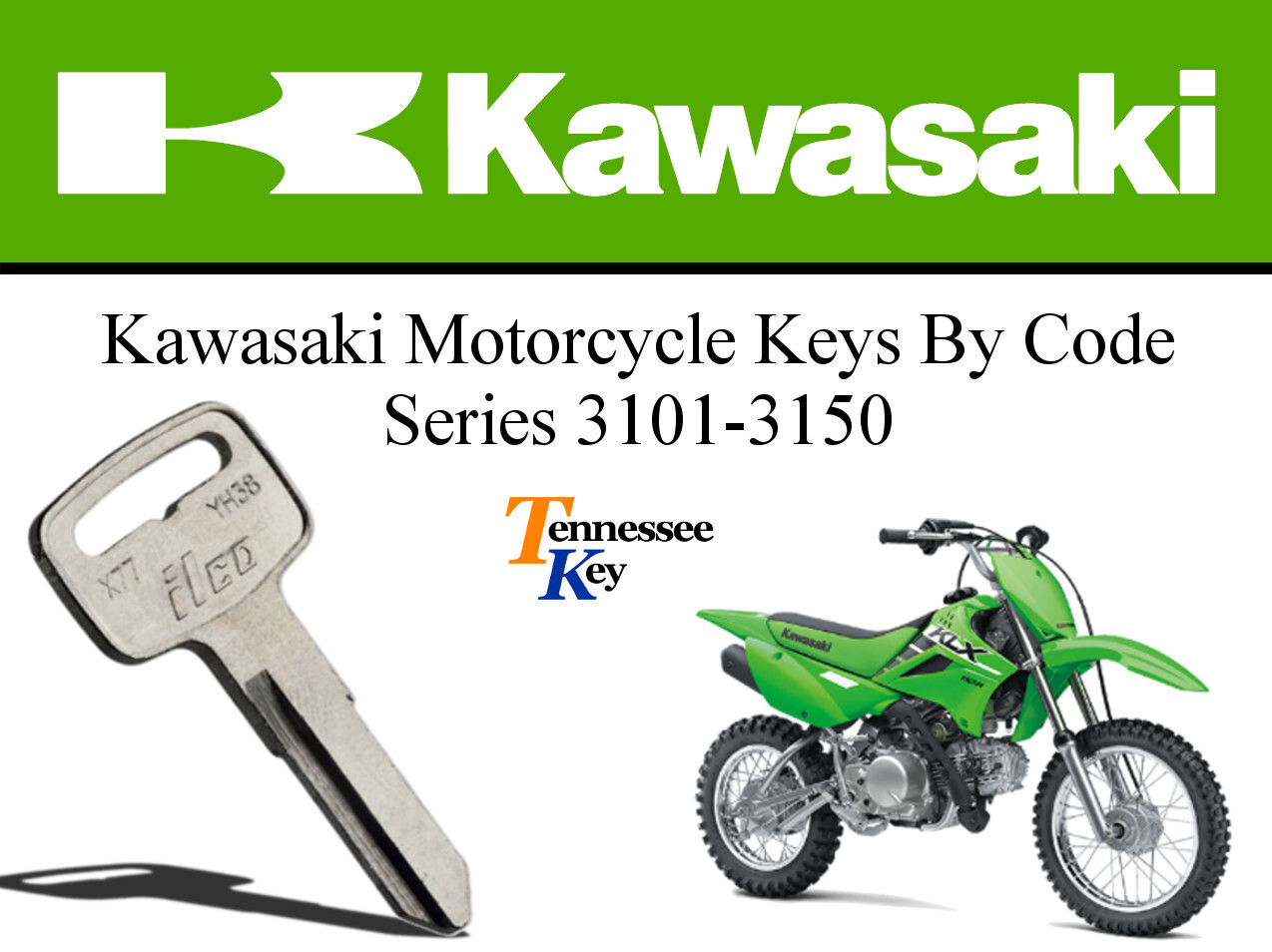 Kawasaki Teryx Mule UTV Ridge Key Code Series 3101-3150 Replacement Keys
