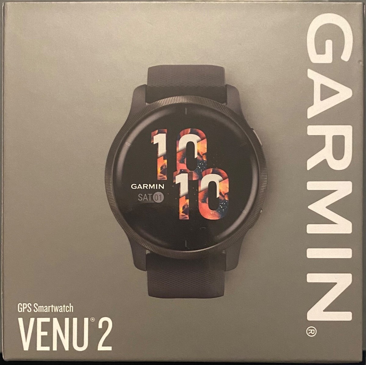 Garmin Venu GPS Watch Slate Stainless Steel Bezel with Black