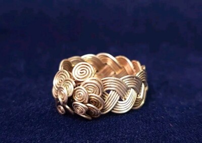 Sterling Silber Draht geflochten Spirale Vintage Ring