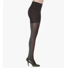 Spanx Tight End Tights Heathered Contrast Black Gray Shapewear Two Tone D NWT