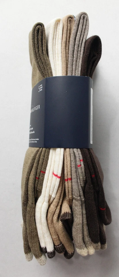 Paquete de 5 calcetines de vestir Tommy Hilfiger para hombre largo redondo DM3 multicolor talla única nuevos con etiquetas Foto 2 de 4