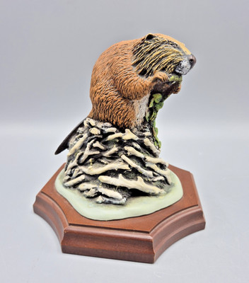 Vintage Bossons Steinit ''First Home'' Biber Skulptur Ornament 1981