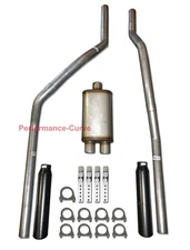 83-01 Chevrolet GMC S10 S15 Mandrel Bent Dual Exhaust w/ Xlerator Muffler