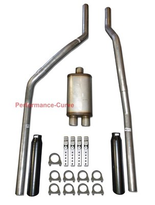 83-01 Chevrolet GMC S10 S15 Mandrel Bent Dual Exhaust w/ Xlerator Muffler