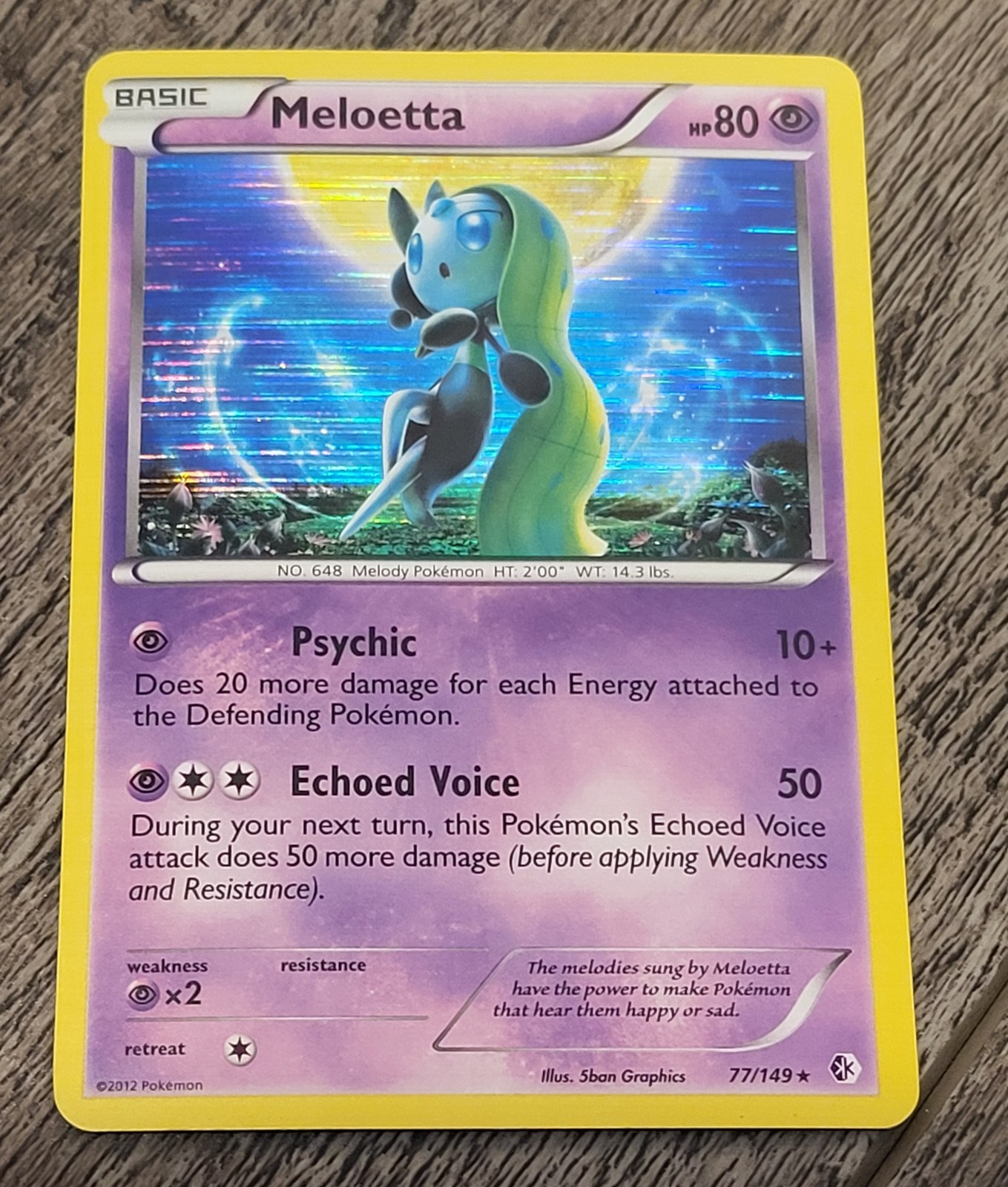Meloetta Holo Rare Card #77/149 Boundaries Crossed LP