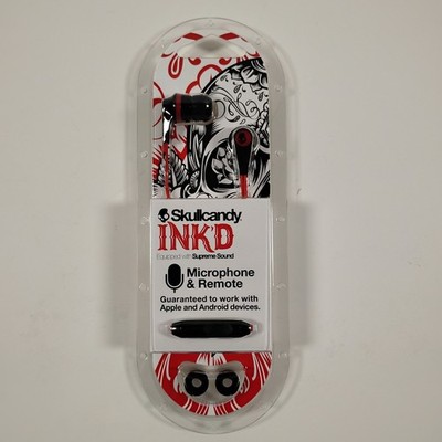 Skullcandy Ink d Microphone & Remote Wired Earbuds - Red & Black Earphones