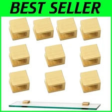 No-Drill Glass Shelf Clip Holder Brackets, 10 Pack