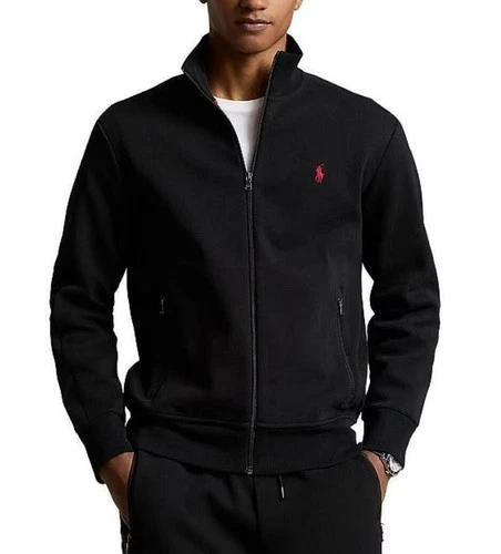 Polo Ralph Lauren Double-Knit Zip Front Track Jacket Black - AUTHENTIC!!!