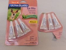 2x Hartz Ultra Guard Ear Mite Treatment For Dogs 3 Tubes Aloe Kills Ear Mites