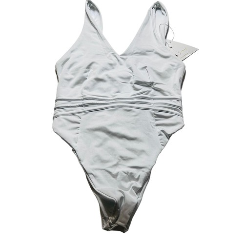 BuffBunny Collection White One Piece Swimsuit Size S Small NWT 