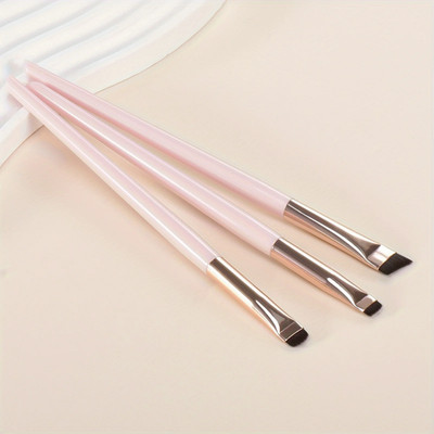 3tlg Makeup Pinsel Set, Klinge Eyeliner Pinsel fein schräg Kopf Augenbrauen Pinsel Outli