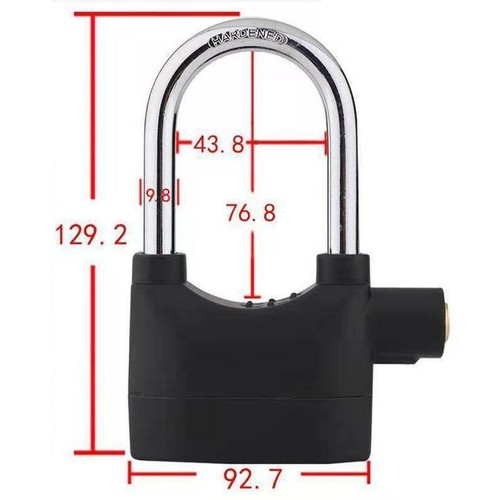 Waterproof Heavy Duty Lock with High Decibel Siren for Outdoor Protection - Picture 3 of 36
