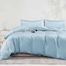 King Duvet Cover Set, Rayon Derived from Bamboo, Cooling Duvet Cover - 1 Hidd...