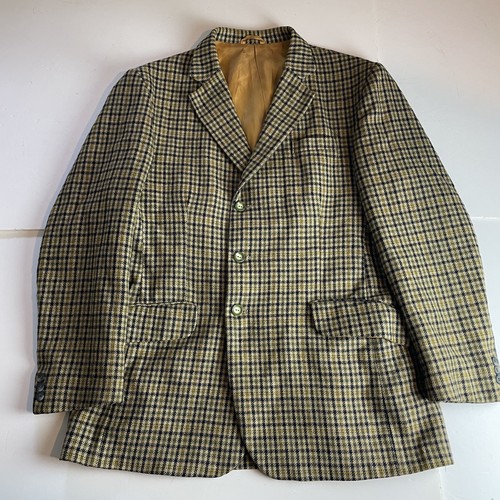 Crombie, Jorrocks Limited London Vintage Crombie Mens Brown Wool Houndstooth Blazer 44