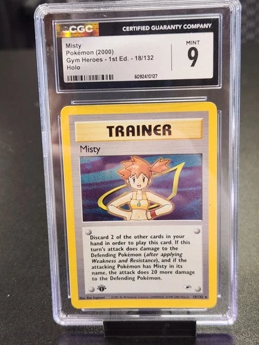 Misty Gym Heroes 18/132 1st Edition  SWIRL CGC 9