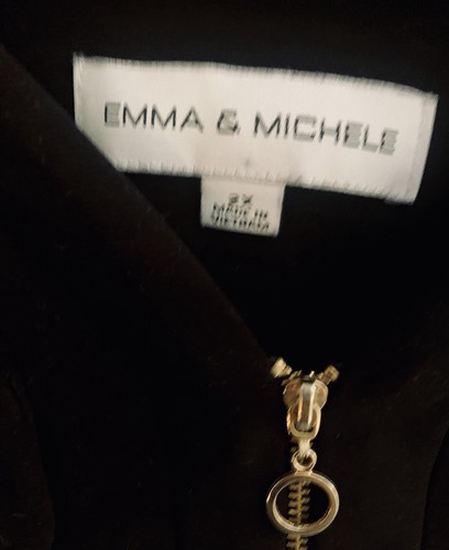 Emma And Michele Black Dress With Gold Buttons And Zippers - 2X - Picture 3 of 4
