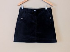 J. Crew Navy Blue Cordoruy A Line Skirt Size 6 Button Pockets Mini Button