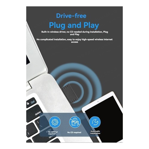 Adaptateur WiFi USB 3.0 1300 Mbps Carte Réseau Bande 2,4 G/5 GHz Récepteur7547 - Afbeelding 2 van 10