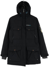 Veste Parka Didriksons Storm System Dry2 - Taille EU 40 - Noir - Occasion Réparée - Capuche Mi-longue