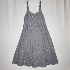 Madewell Sleeveless Maxi Dress 1X Tier Gingham Plaid Lined Embroidered Country