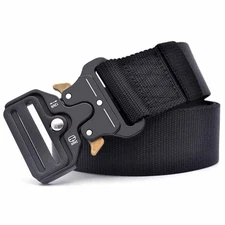 Tactical Nylon Belt Automatic Buckle with Slide Ratchet Belts Waist for Men