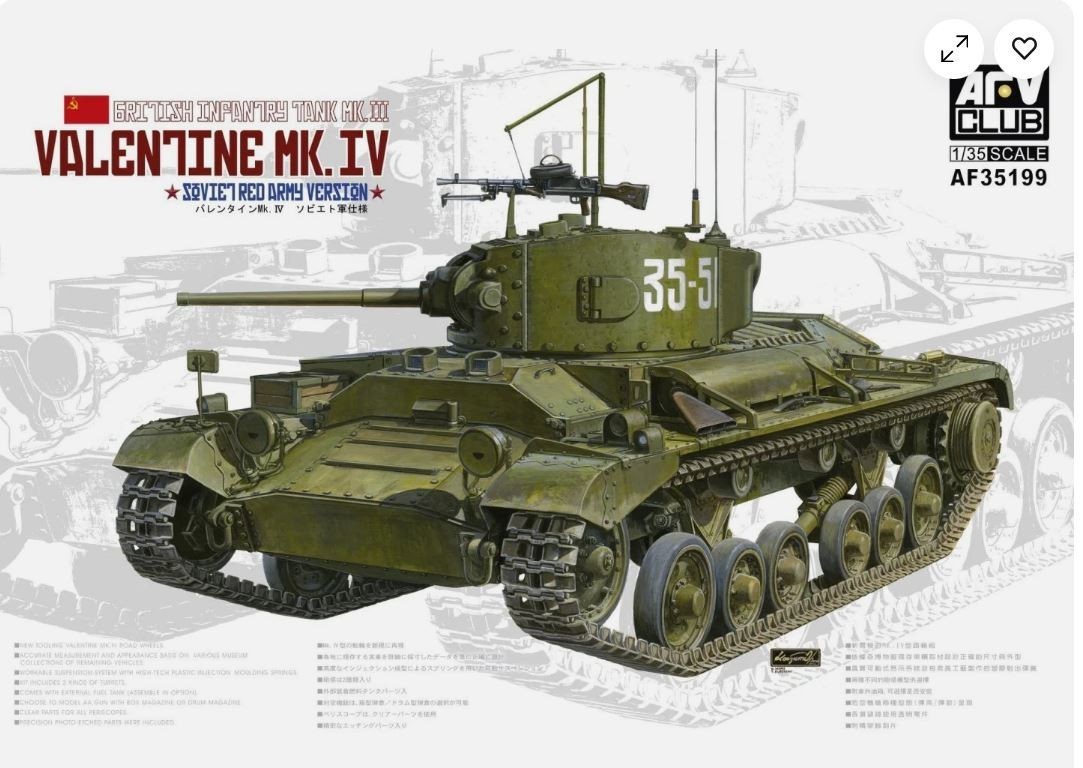 AFV Club 1:35 - 35199 British InfTank Mk.III Valentine Mk.IVRed Army Model Kit