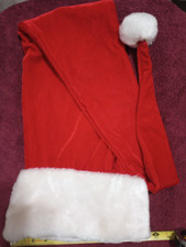 50" Long Velvet Plush Red Santa Claus Hat Christmas for Adults Classic