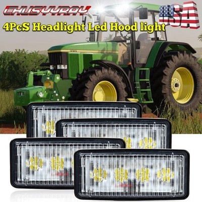 4x LED Hood Light For Deere 7010 Series: 7210, 7410, 7510, 7610, 7710, 7810