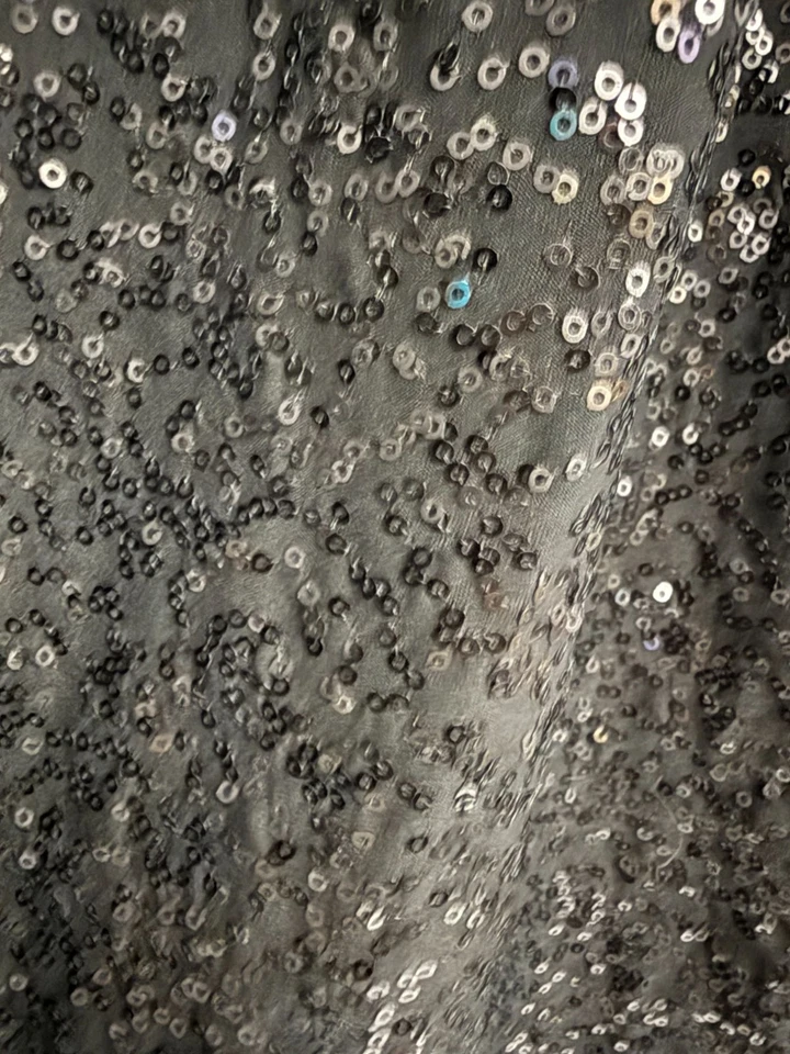 Tahari A line Mini Dress Sequin Halter Neck Sleeveless Black Medium - Image 4 of 4