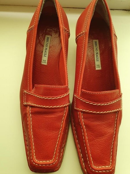 Women Bruno Magli Heels Orange Leather 35