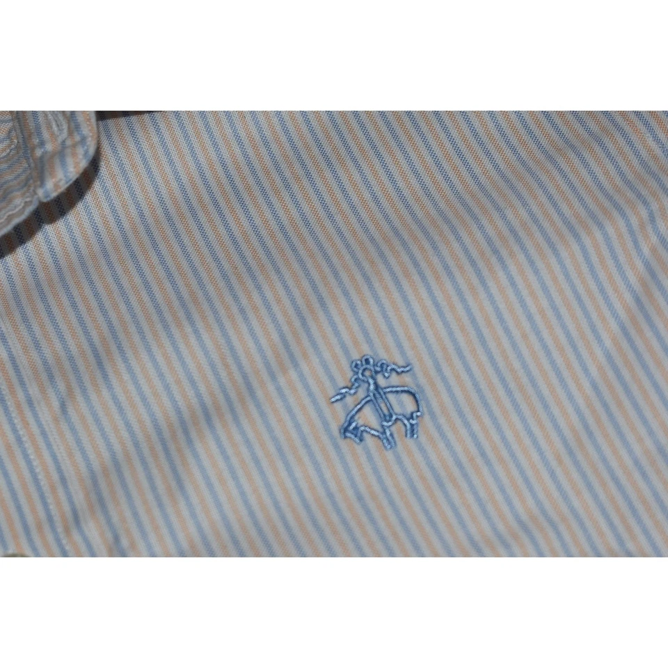 Brooks Brothers Dress Shirt Red Fleece Boys Teens Size Large Blue Striped - Image 2 of 4