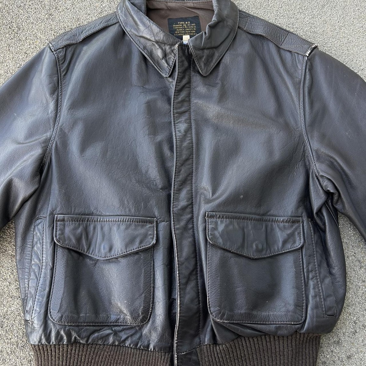 I*m様 80s avirex A-2 real leather bomber Vintage 80s Avirex Type A2 WW2 Brown Leather Bomber Jacket